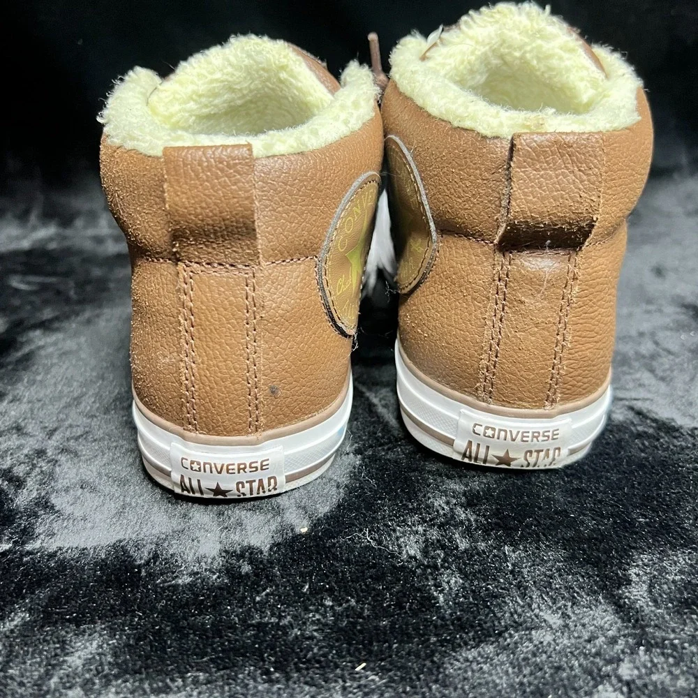 Converse Chuck Taylor All Star 640549C Kids Sneakers 6 Brown Leather Skate Shoes